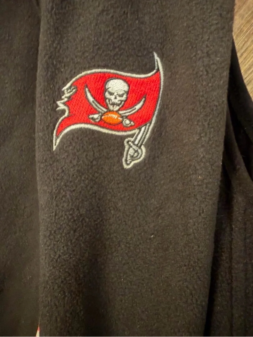 NFL Black Fleece Vest with Red Accents and Team Logo